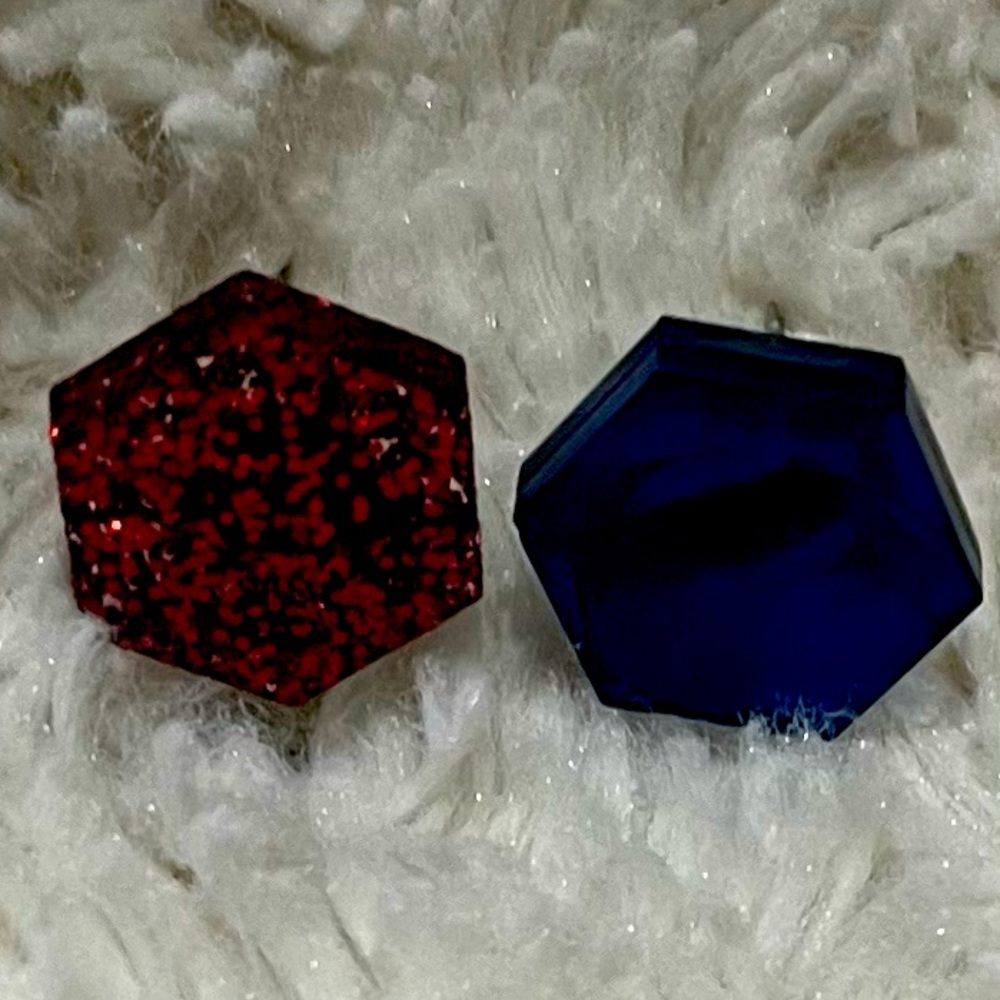 Red and Blue Stud Earrings